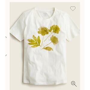 J.Crew EUC Women's Vintage Cotton Crewneck T-shirt w/Tonal Flowers Size S